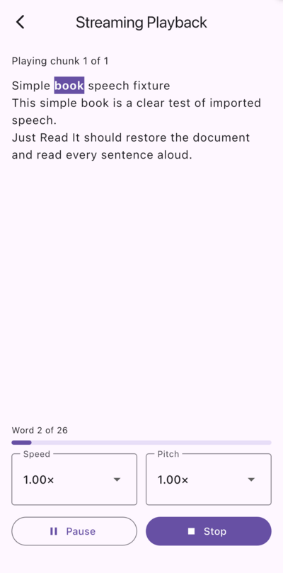 just-read-it playback screen